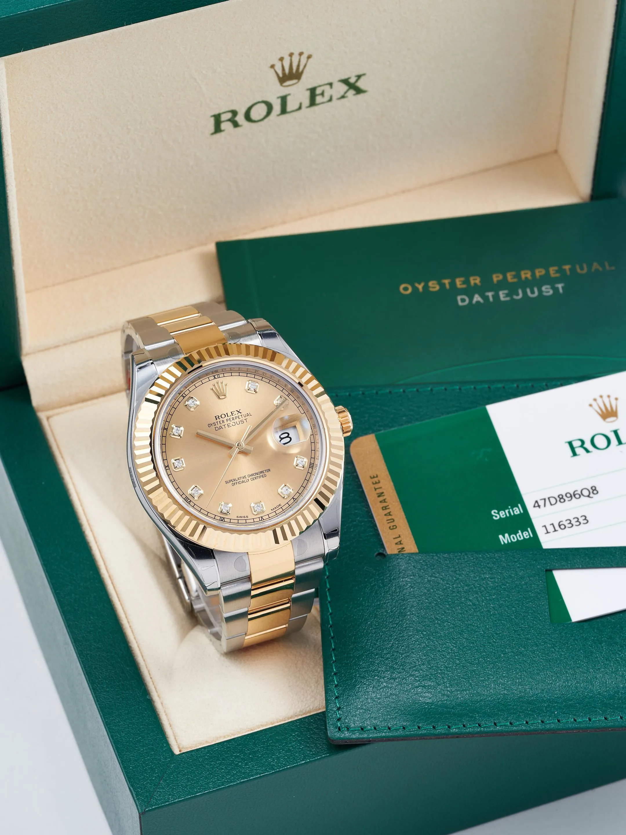 Rolex Datejust II 116333 41mm Yellow gold and Stainless steel Champagne