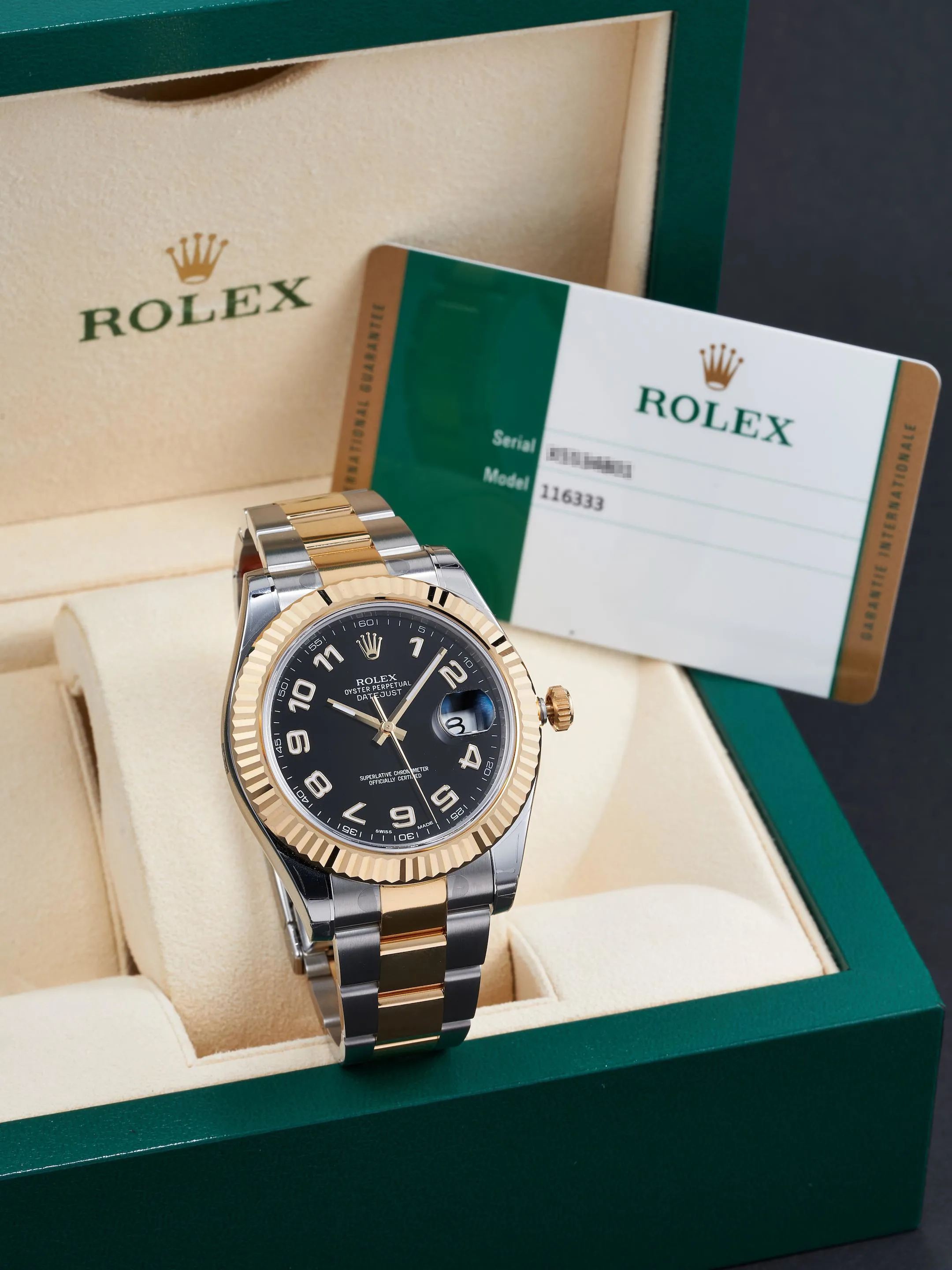 Rolex Datejust II 116333 41mm Yellow gold and Stainless steel Black