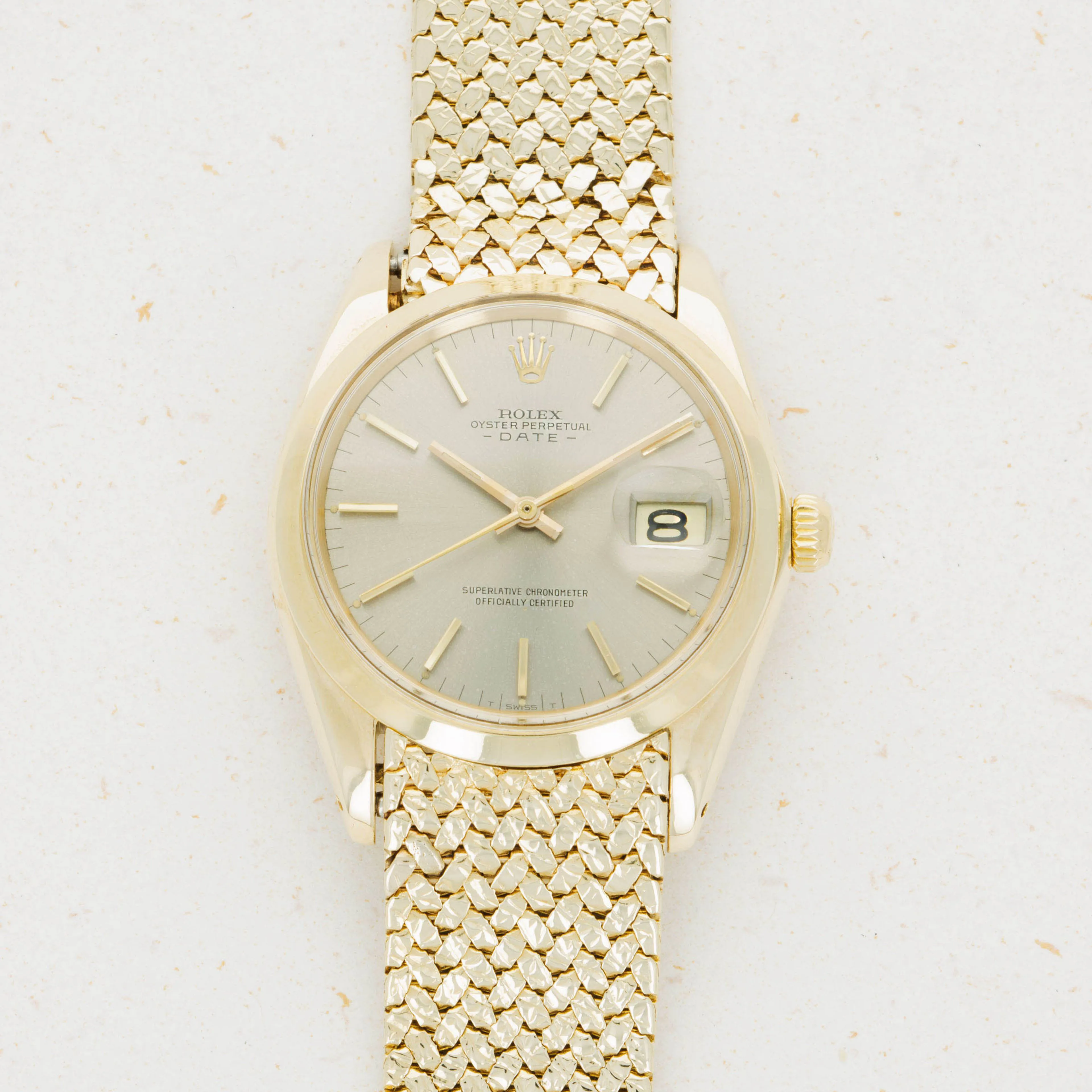 Rolex Oyster Perpetual Date 1500 34mm Yellow gold Gray