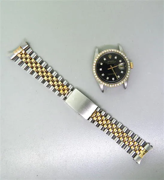 Rolex Datejust 1601 35mm Gold and stainless steel Black