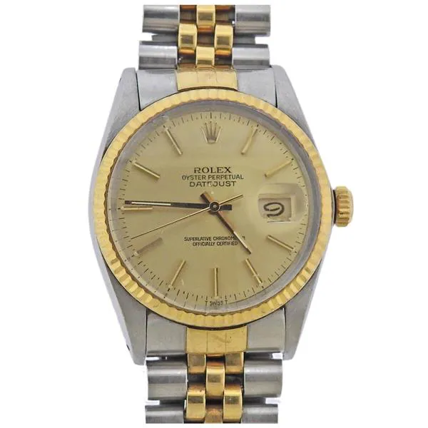 Rolex Datejust 36 16013 36mm Yellow gold and stainless steel Champagne