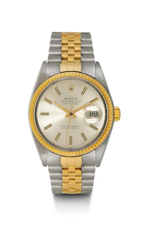 Rolex Datejust 36 16013 36mm Yellow gold and stainless steel Silver