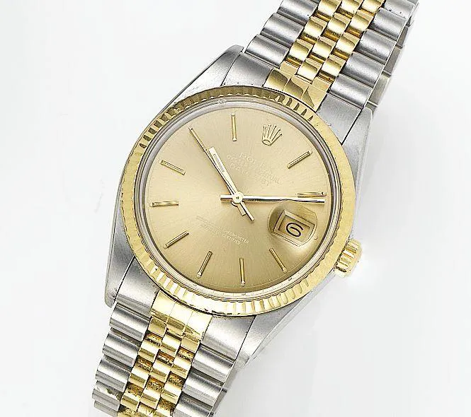 Rolex Datejust 36 16013 36mm Yellow gold and stainless steel Champagne