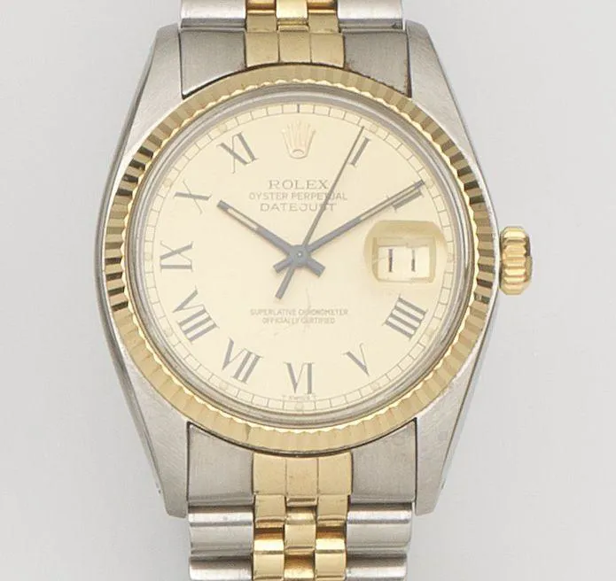 Rolex Datejust 36 16013 36mm Yellow gold and stainless steel Champagne