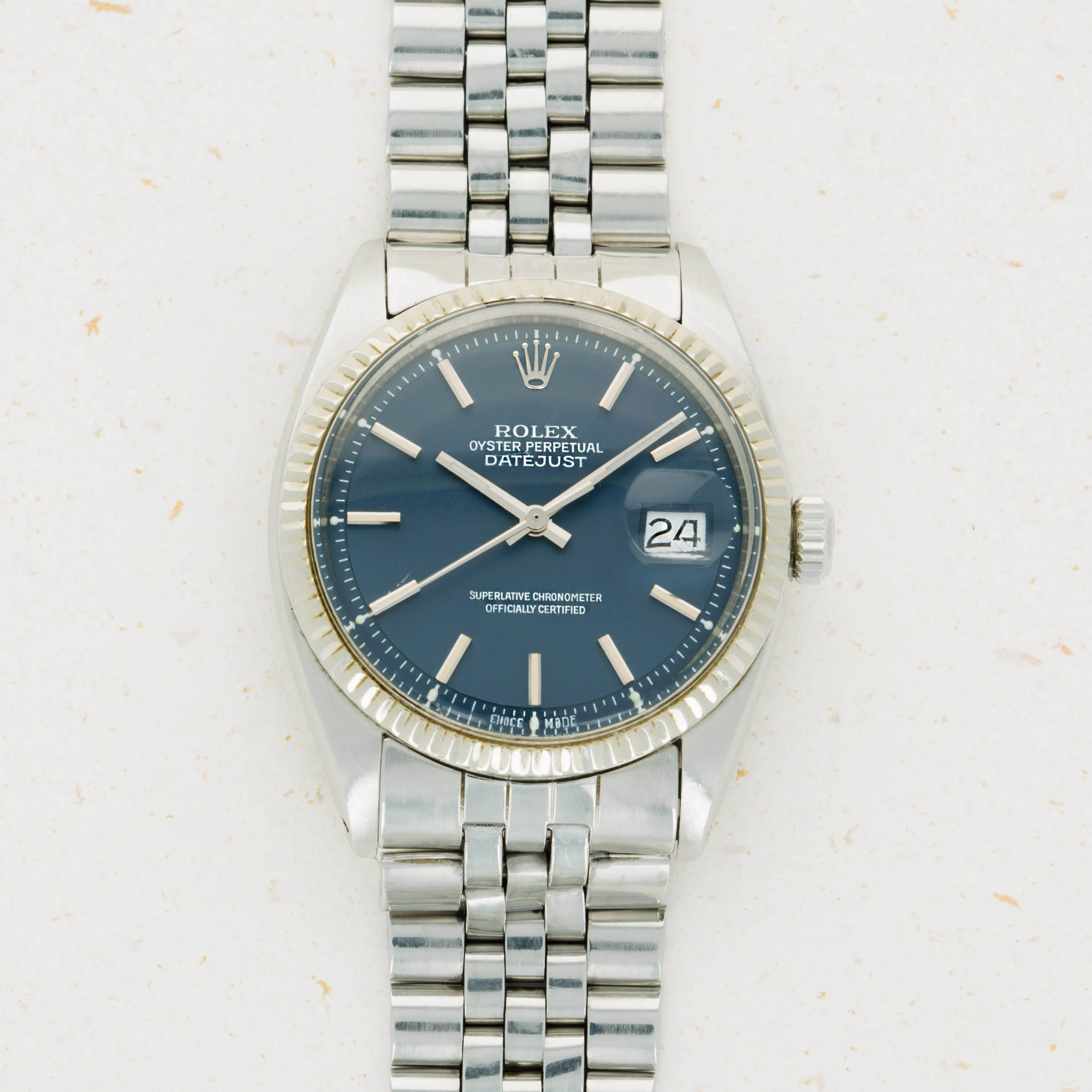 Rolex Datejust 1601 36mm White gold and stainless steel Blue