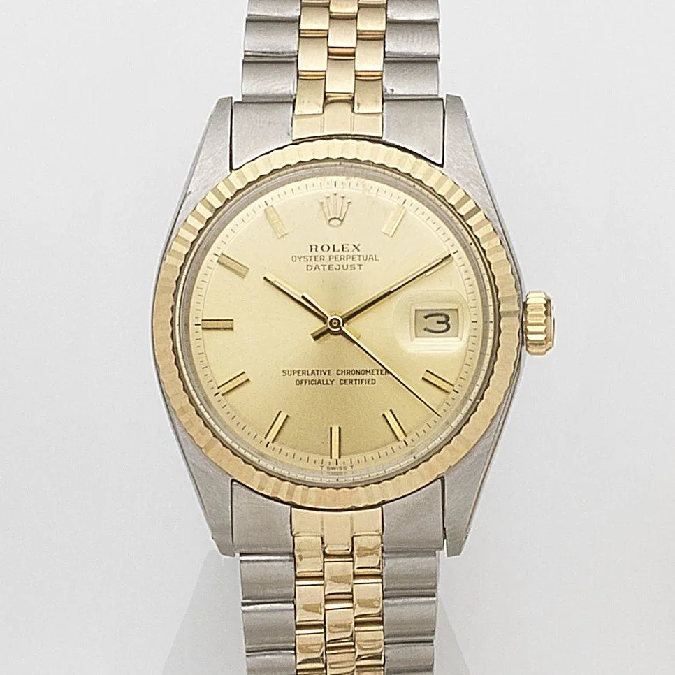 Rolex Datejust 36 1601 35mm Yellow gold and stainless steel Champagne