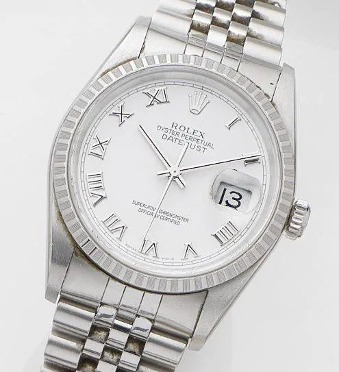 Rolex Datejust 36 16220 35mm Stainless steel White