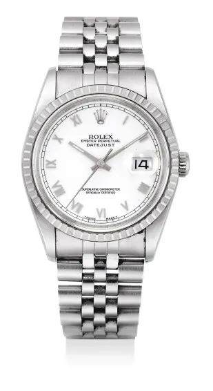 Rolex Datejust 36 16220 34.5mm Stainless steel White