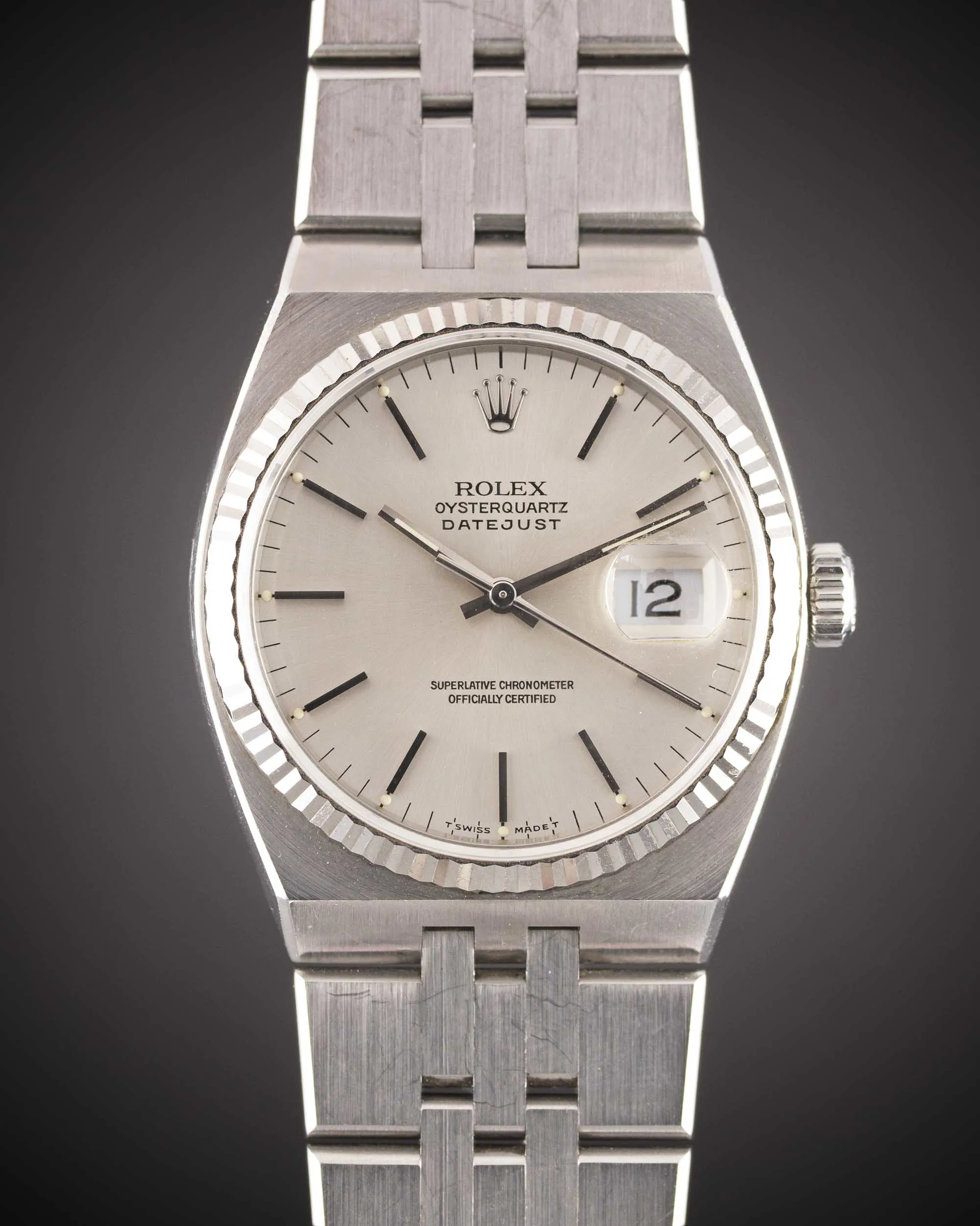 Rolex Datejust Oysterquartz 17014 36mm White gold and Stainless steel Silver