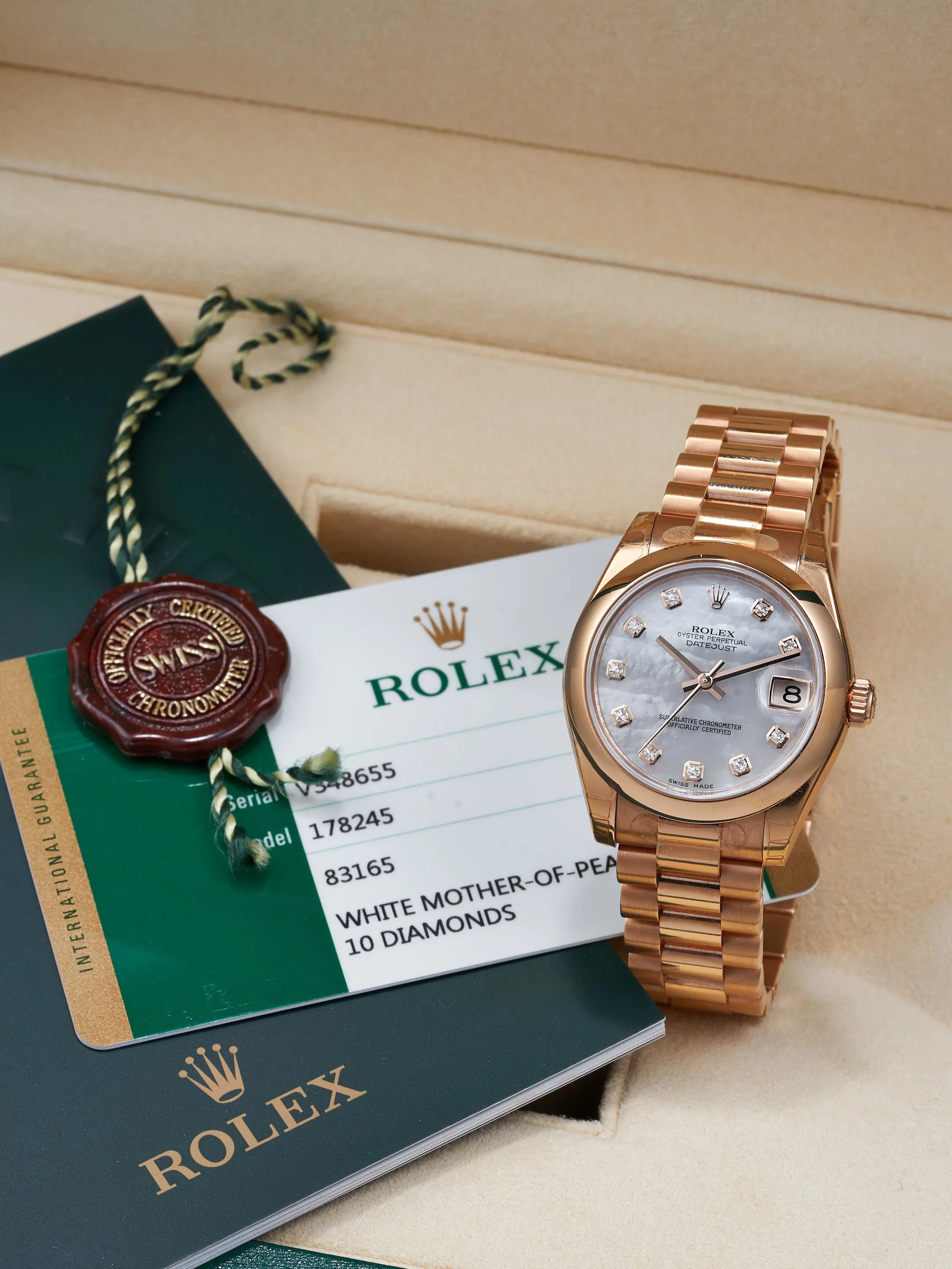 Rolex Datejust 31 178245 31mm Rose gold Mother-of-pearl