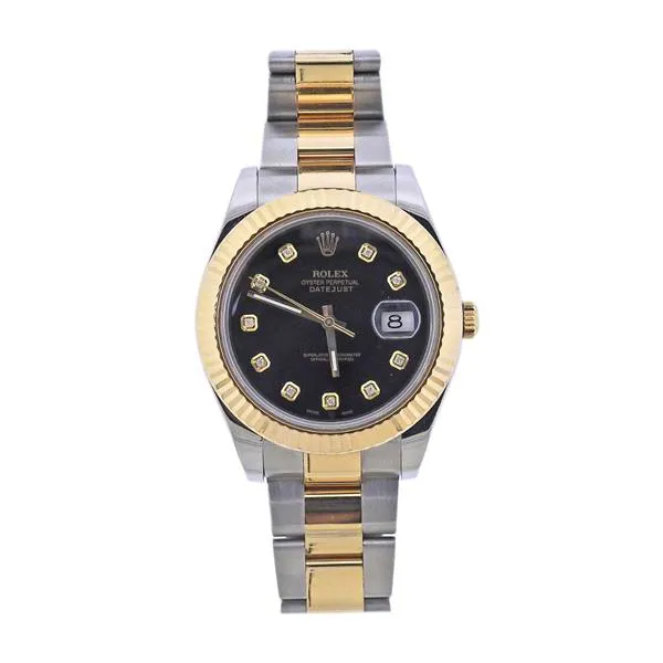 Rolex Datejust II 116333 41mm Yellow gold and Stainless steel Black