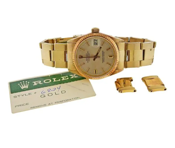 Rolex Datejust 31 6824 31mm Yellow gold Silvered