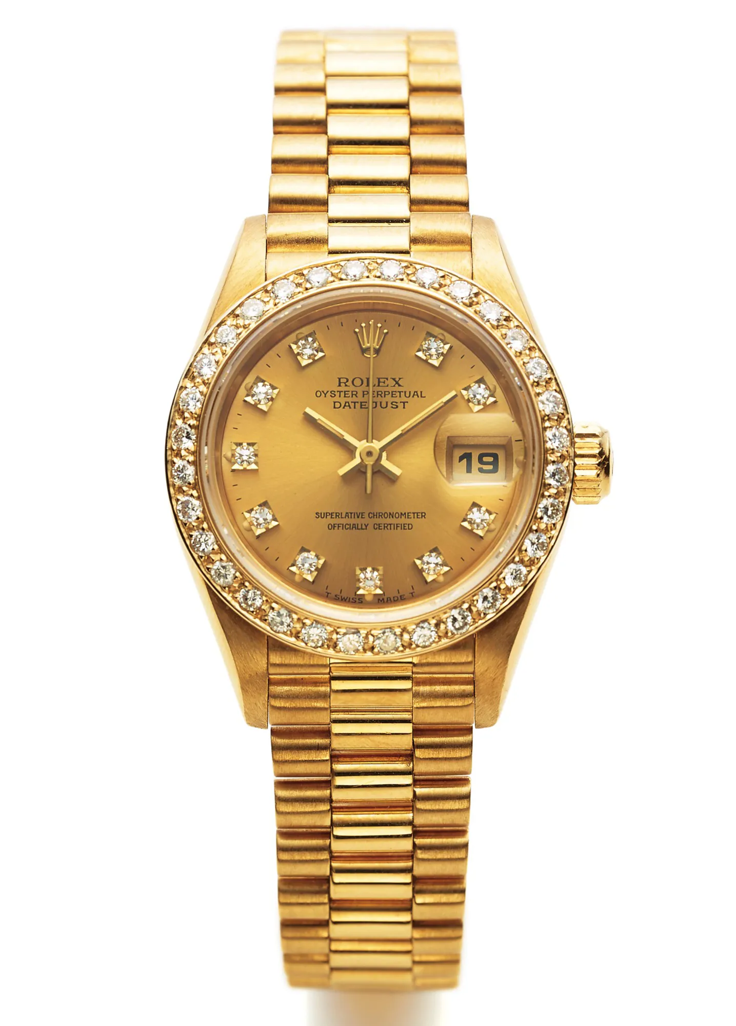 Rolex Lady-Datejust 69138 26mm Yellow gold Champagne