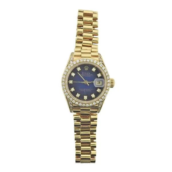 Rolex Lady-Datejust 69158 26mm Yellow gold Blue