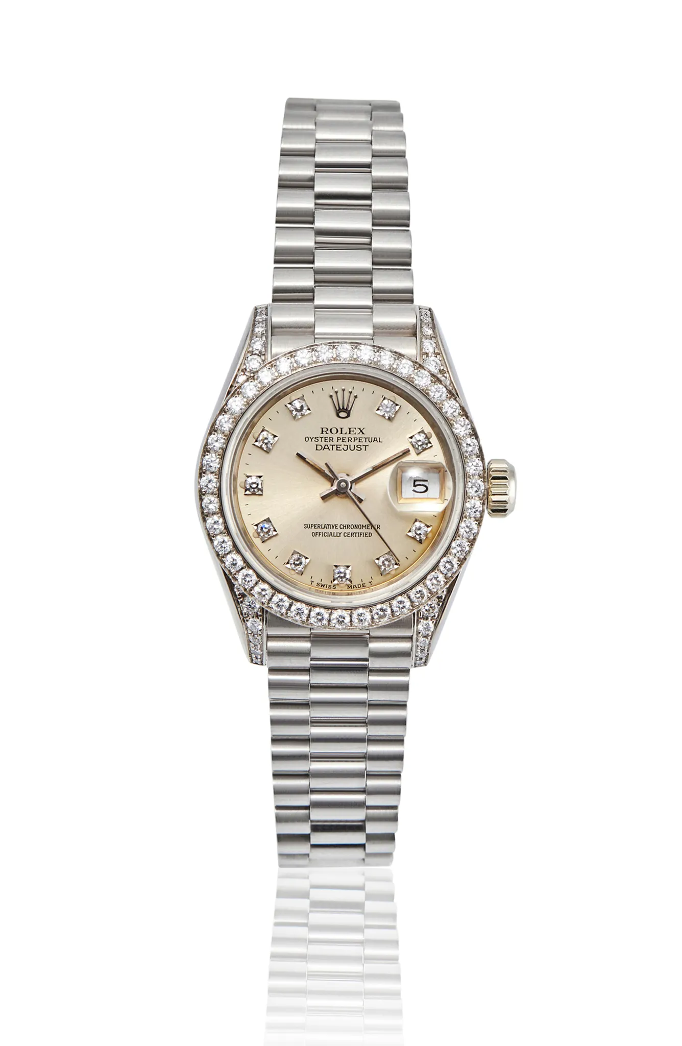 Rolex Lady-Datejust 69159 26mm White gold Silver