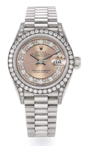 Rolex Lady-Datejust 69159 26mm White gold Salmon