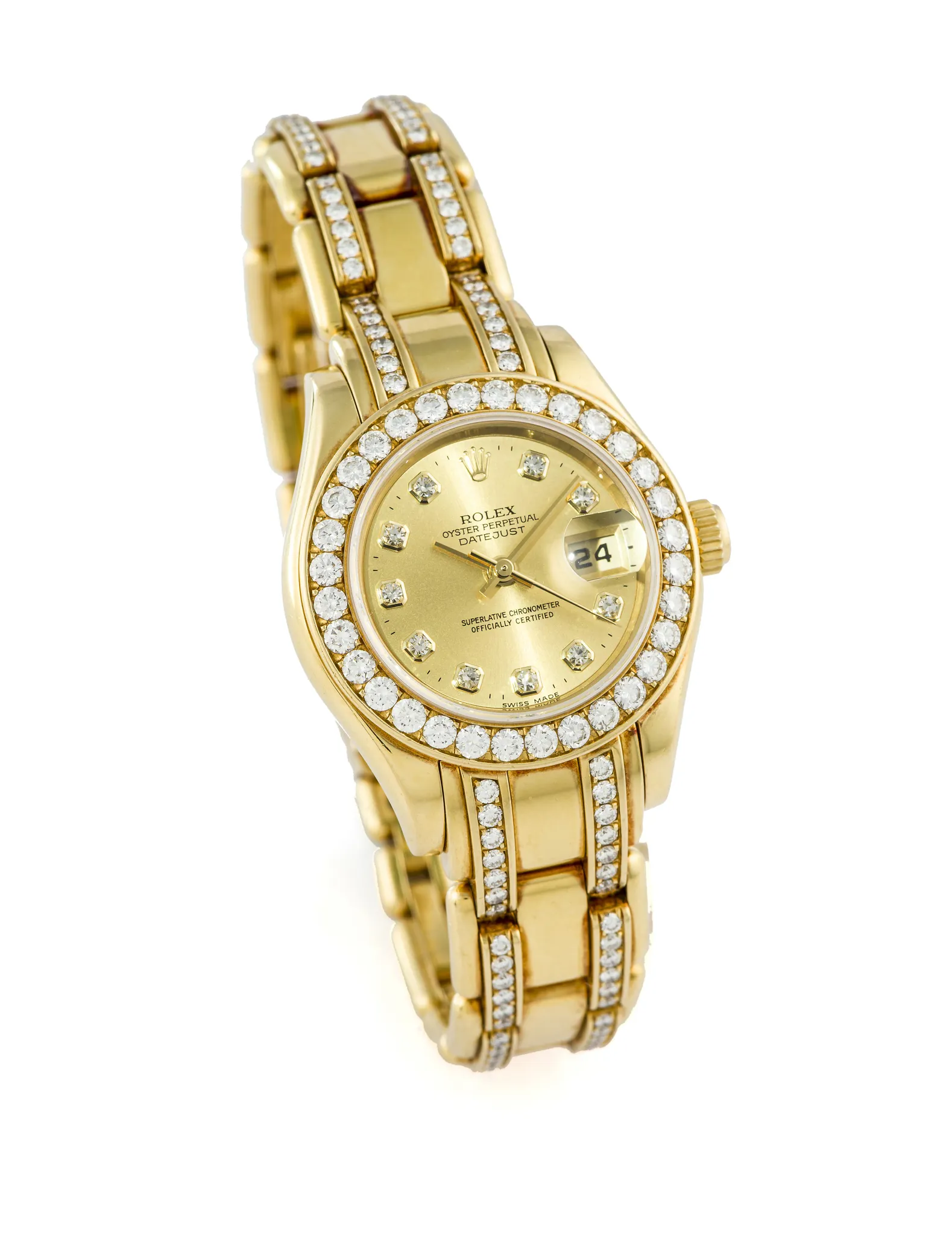 Rolex Pearlmaster 69298 27mm Yellow gold Champagne