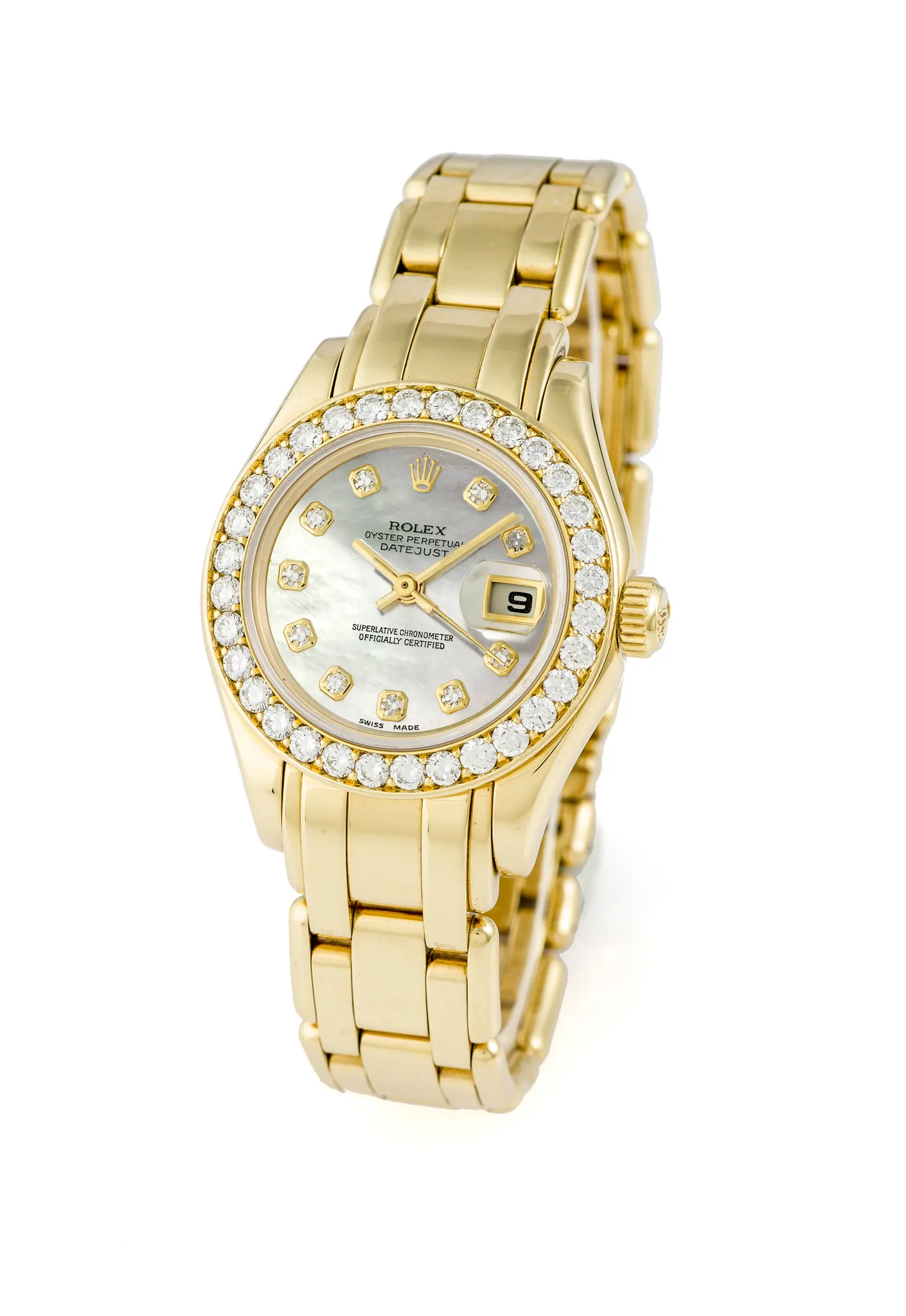 Rolex Pearlmaster 69298 27mm Yellow gold Mother-of-pearl