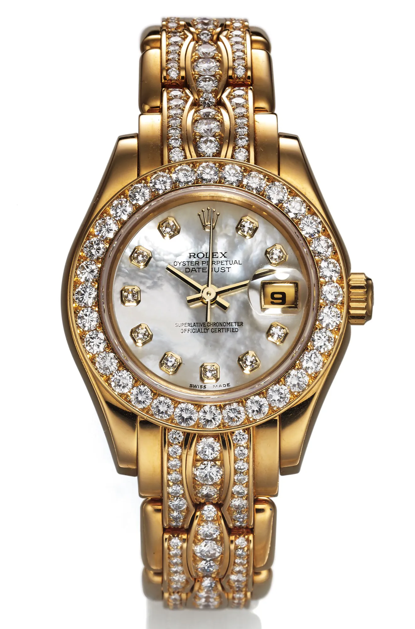 Rolex Pearlmaster 69298 29mm Yellow gold Silver