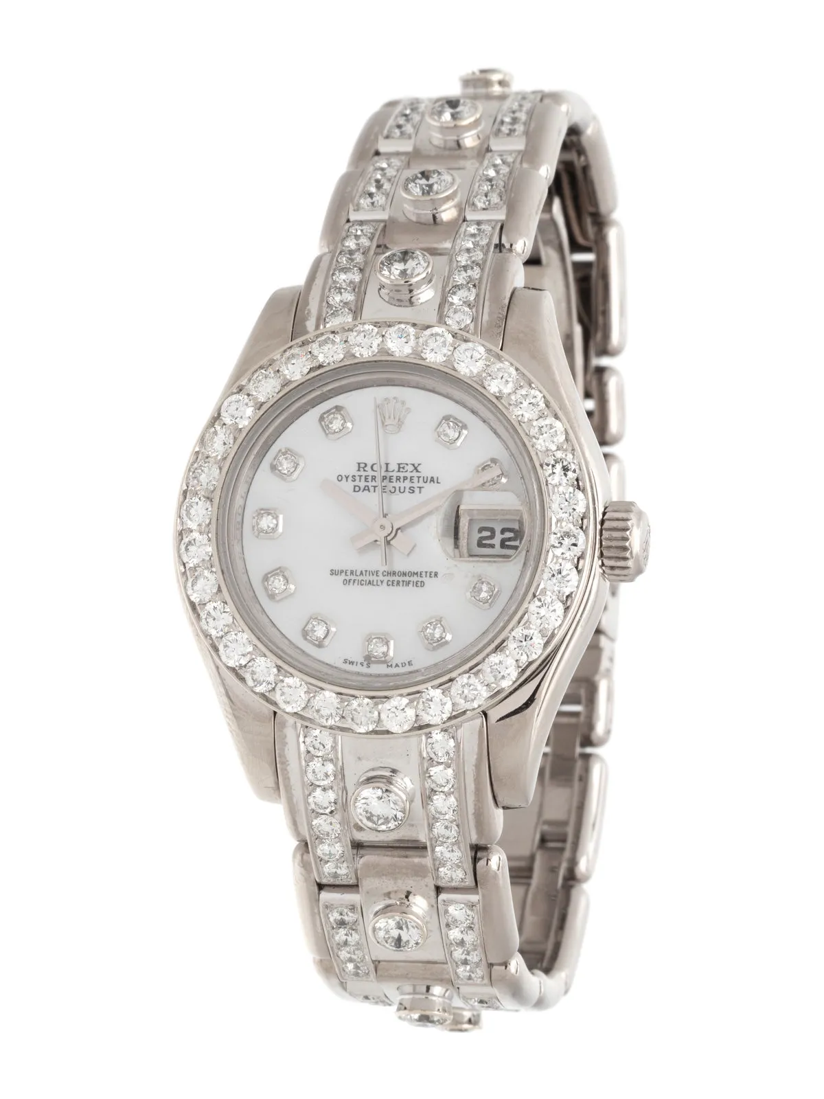 Rolex Lady-Datejust Pearlmaster 80319 28mm White gold Mother-of-pearl