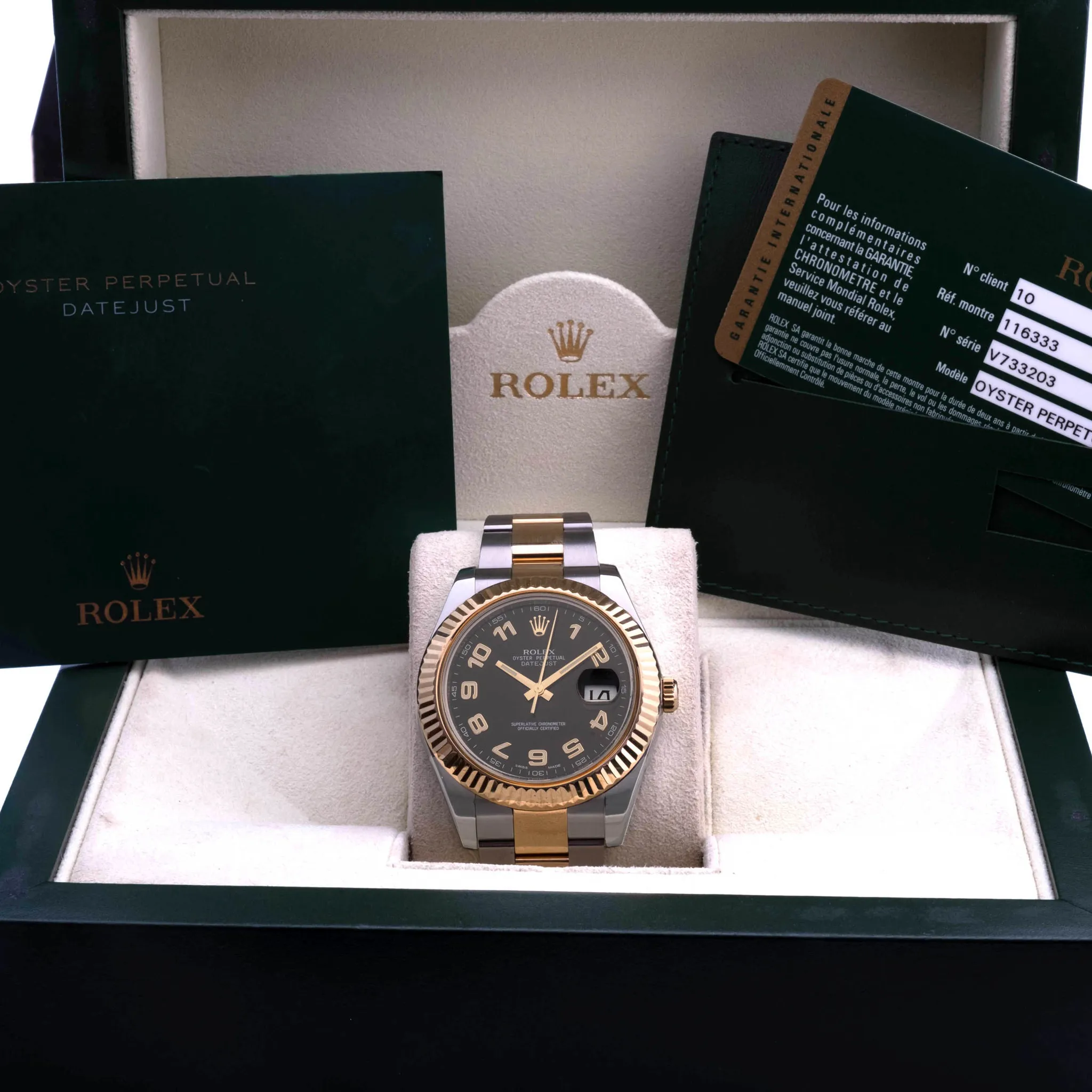 Rolex Datejust II 116333 41mm Yellow gold Black