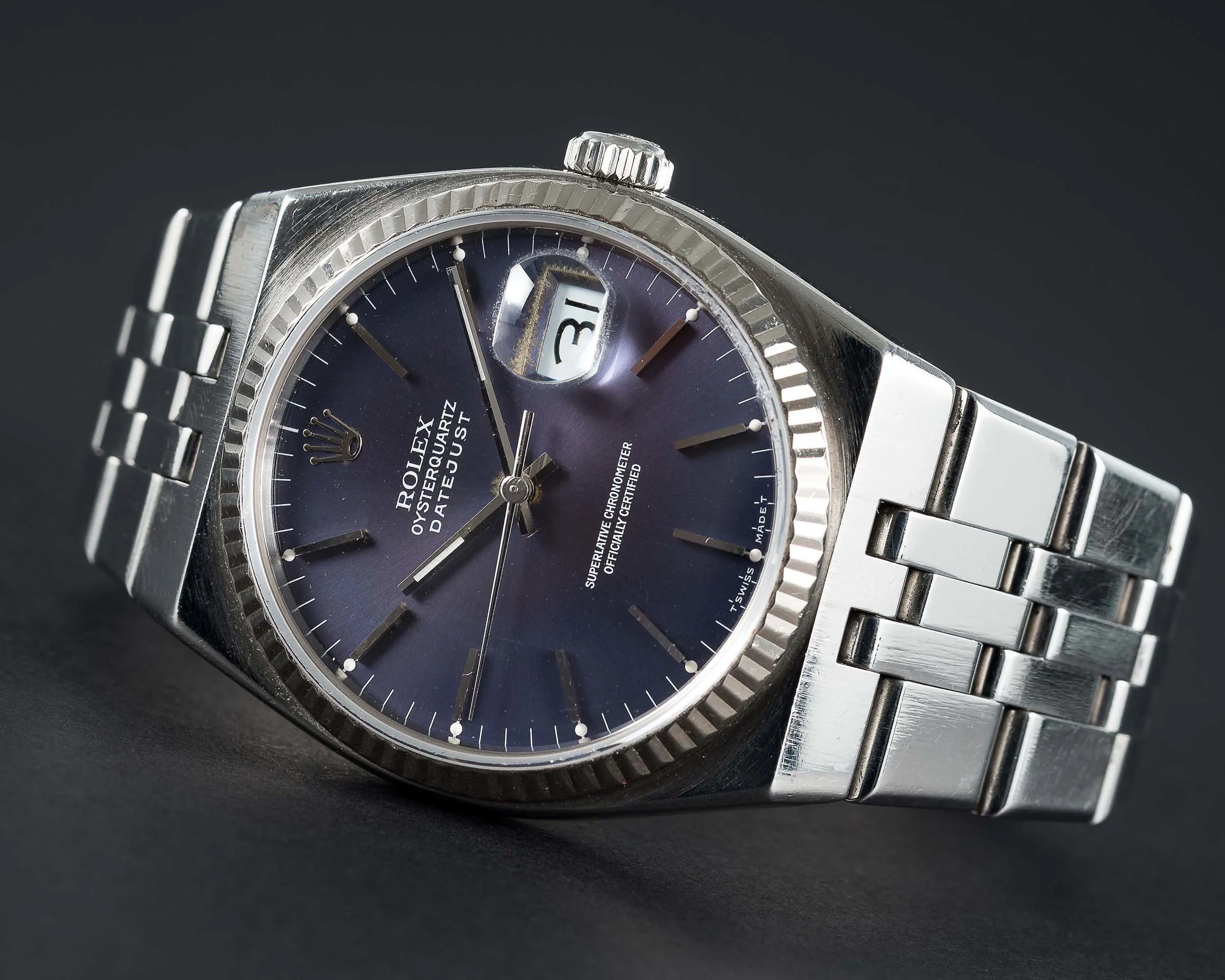 Rolex Datejust Oysterquartz 17014 36mm Stainless steel Purple