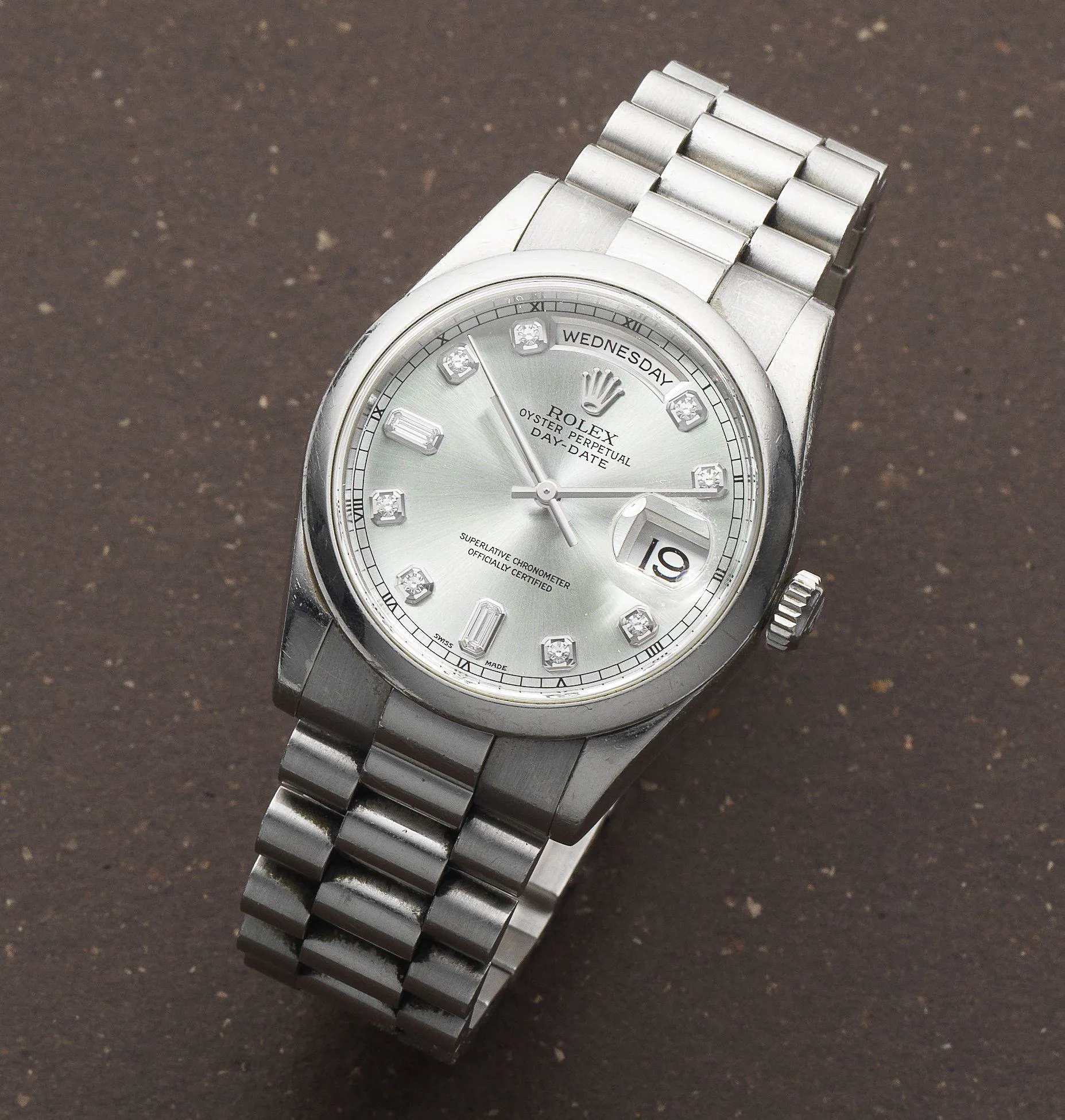 Rolex Day-Date 36 118206 36mm Platinum Silver