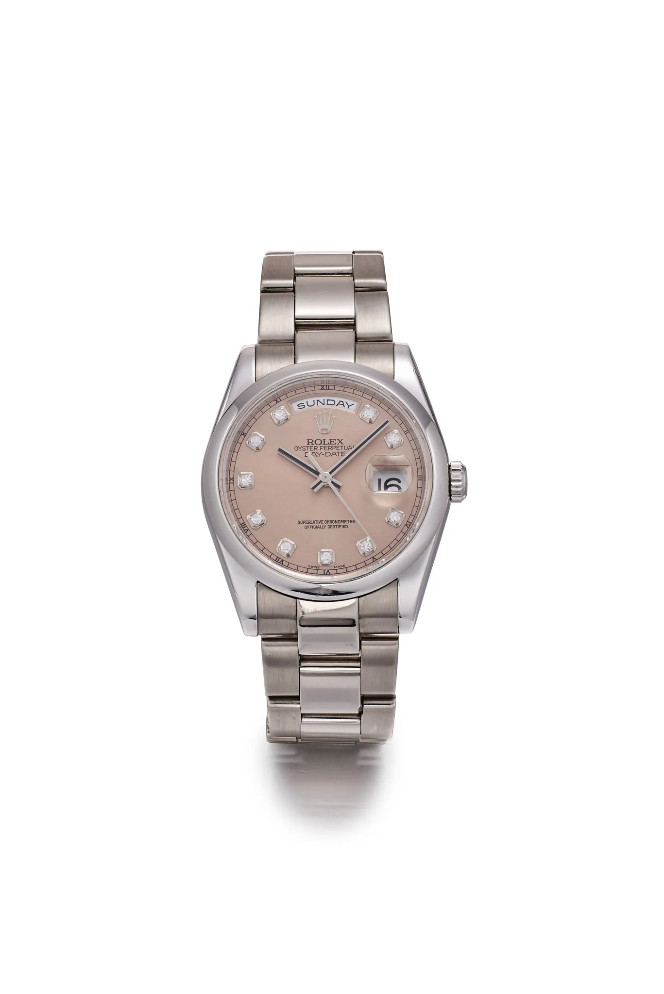 Rolex Day-Date 36 118209 36mm White gold Salmon