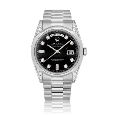 Rolex Day-Date 36 118296 36mm Platinum Black