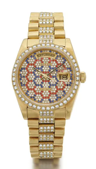 Rolex Day-Date 36 18048 37mm Yellow gold Diamond