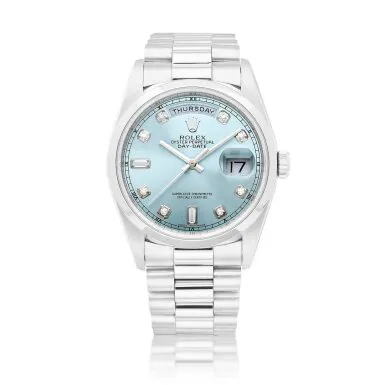 Rolex Day-Date 36 18206 36mm Platinum Blue