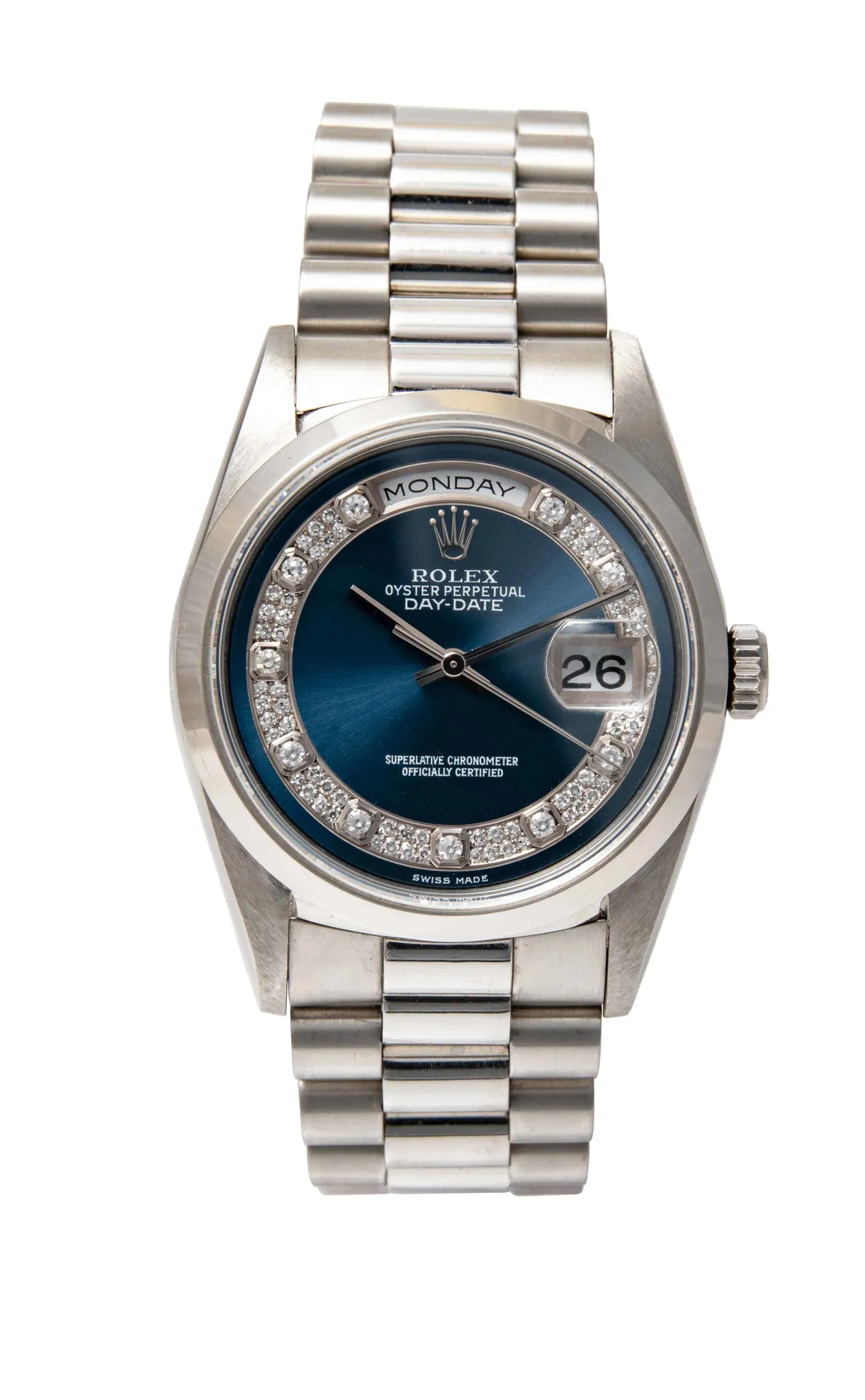 Rolex Day-Date 36 18206 36mm Platinum Blue