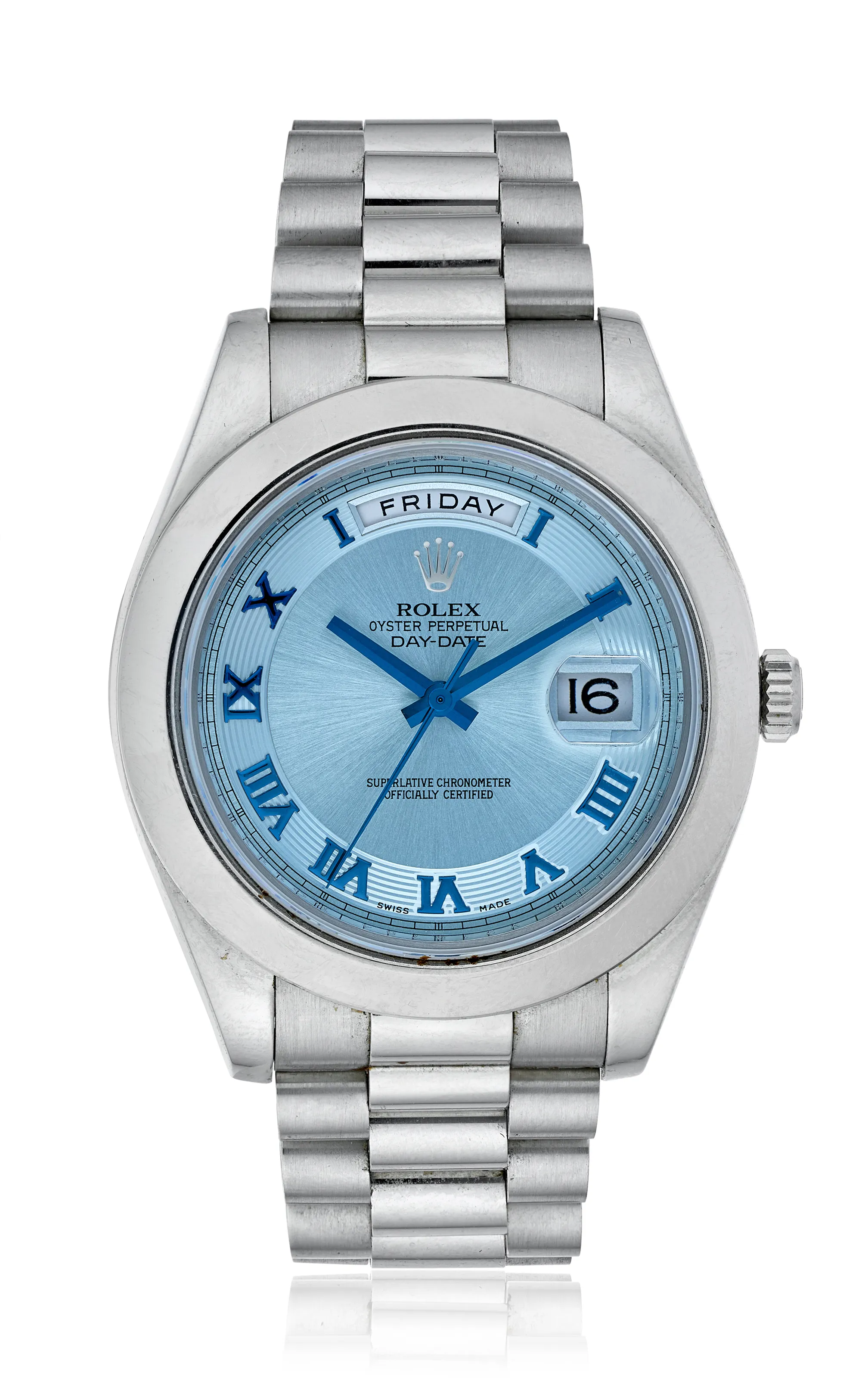 Rolex Day-Date II 218206 42mm Platinum Ice blue