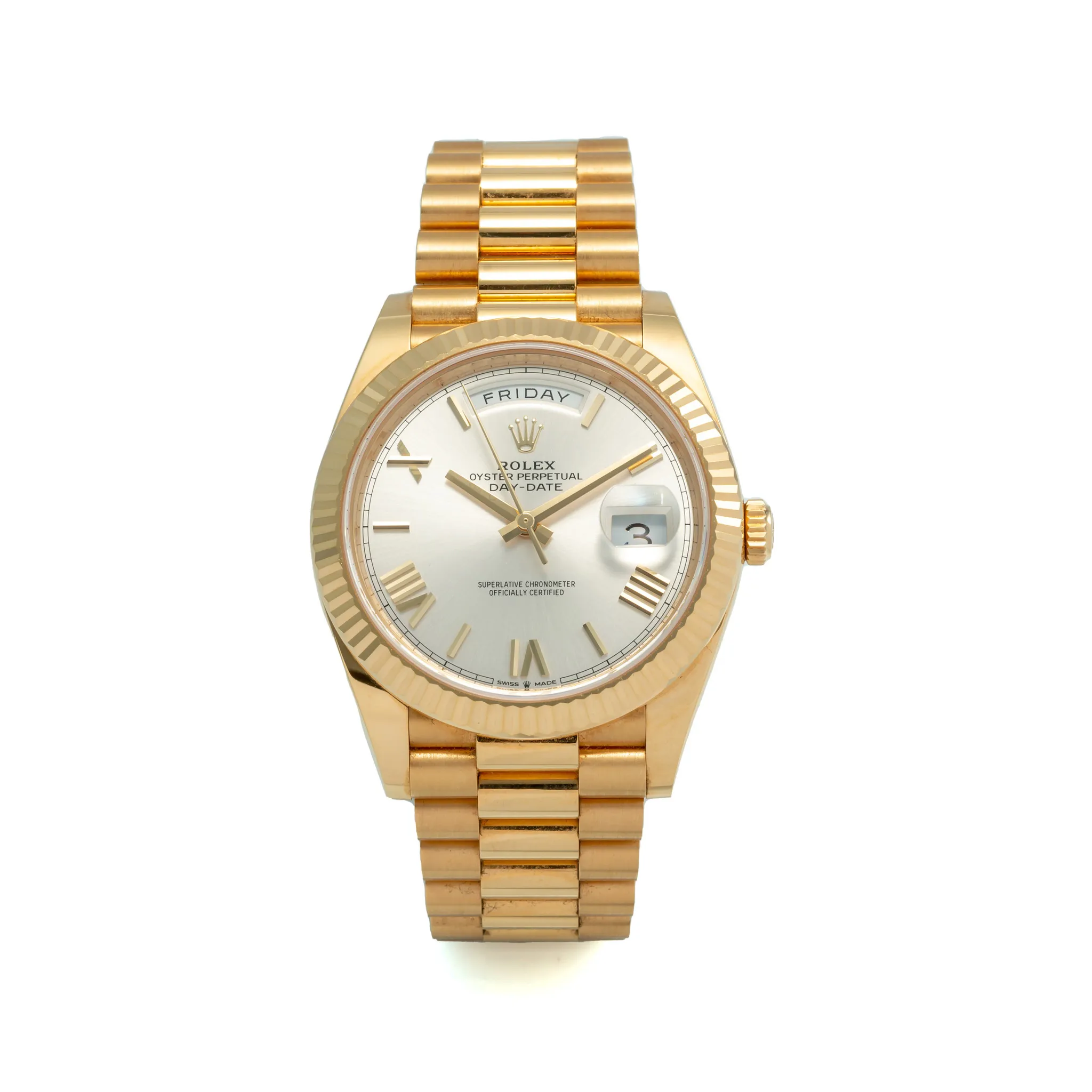 Rolex Day-Date 40 228238 41mm Yellow gold Silver