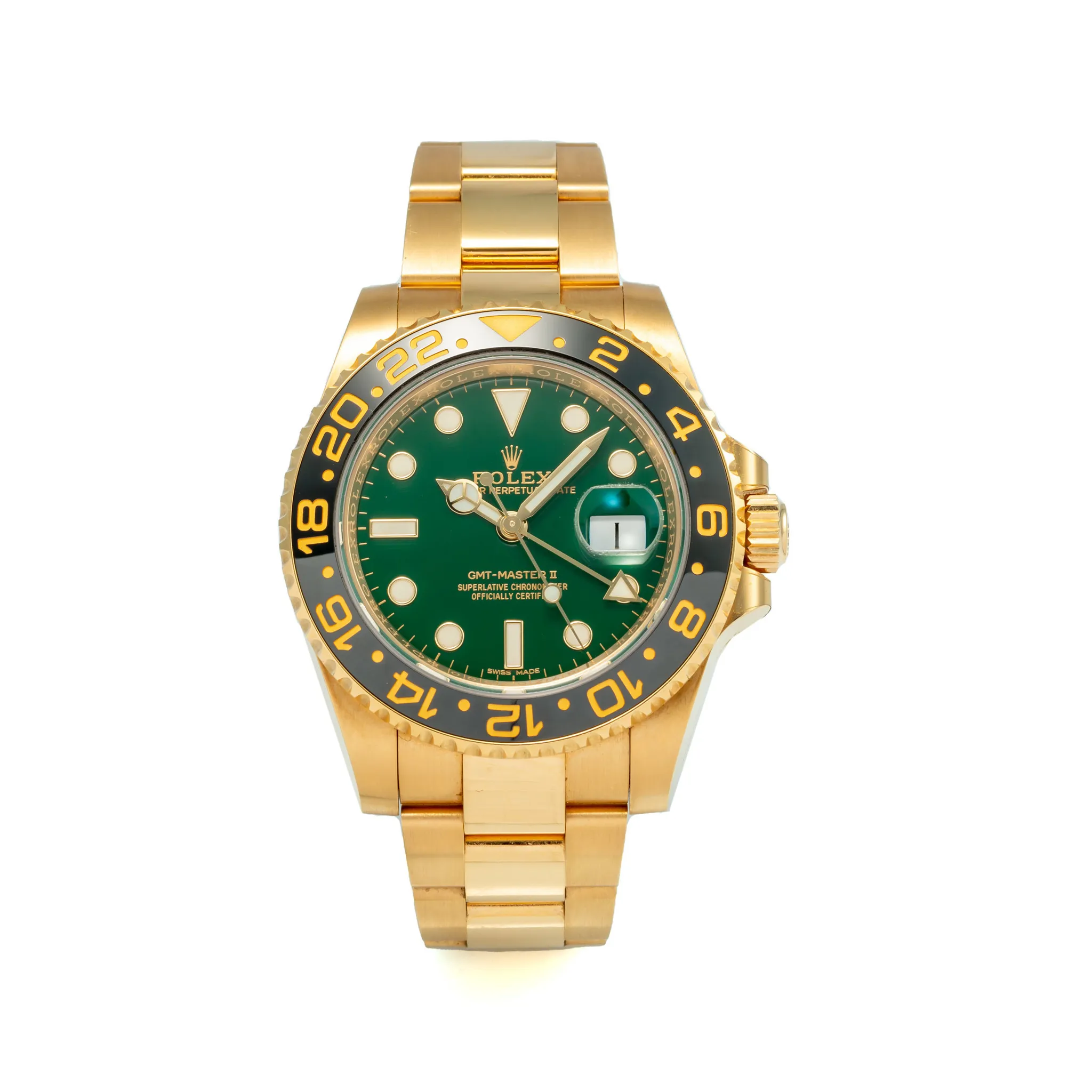 Rolex GMT-Master II 116718LN 40.5mm Yellow gold Green