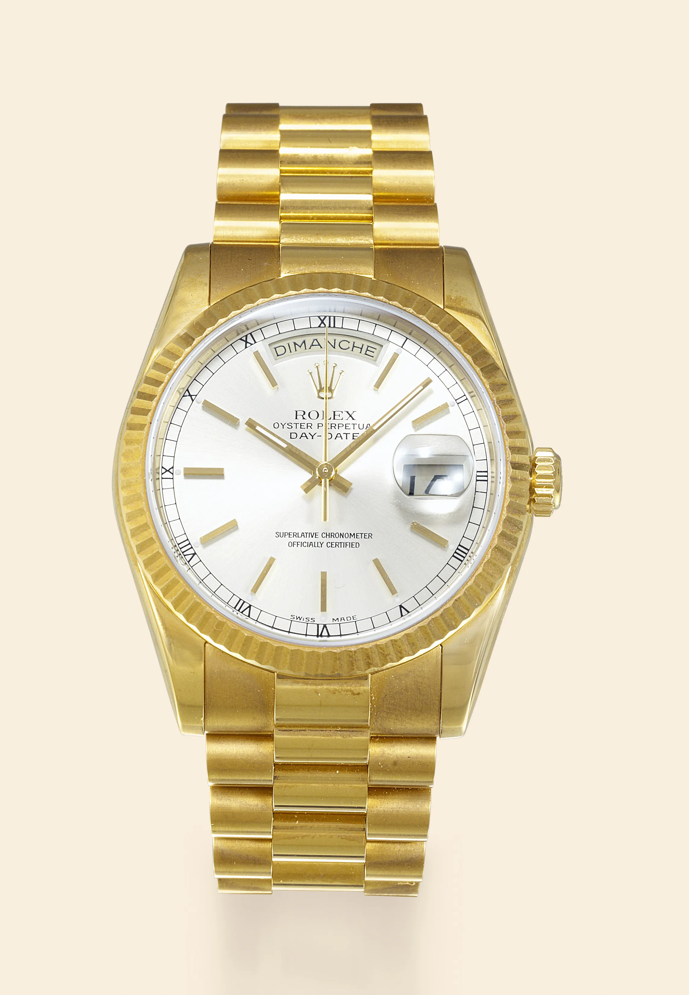 Rolex Day-Date 36 118348 36mm Yellow gold Silver