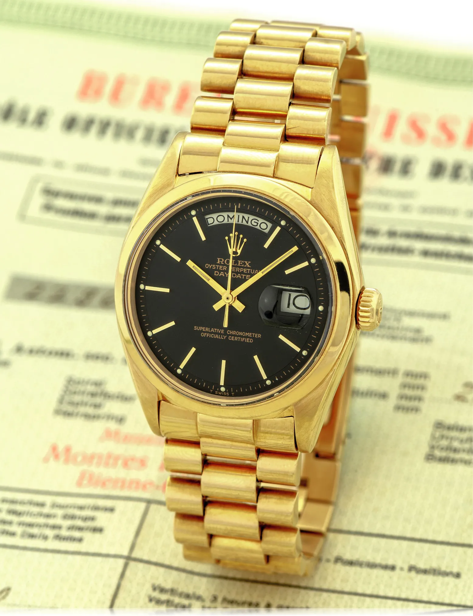 Rolex Day-Date 1802/1803 36mm Yellow gold Black