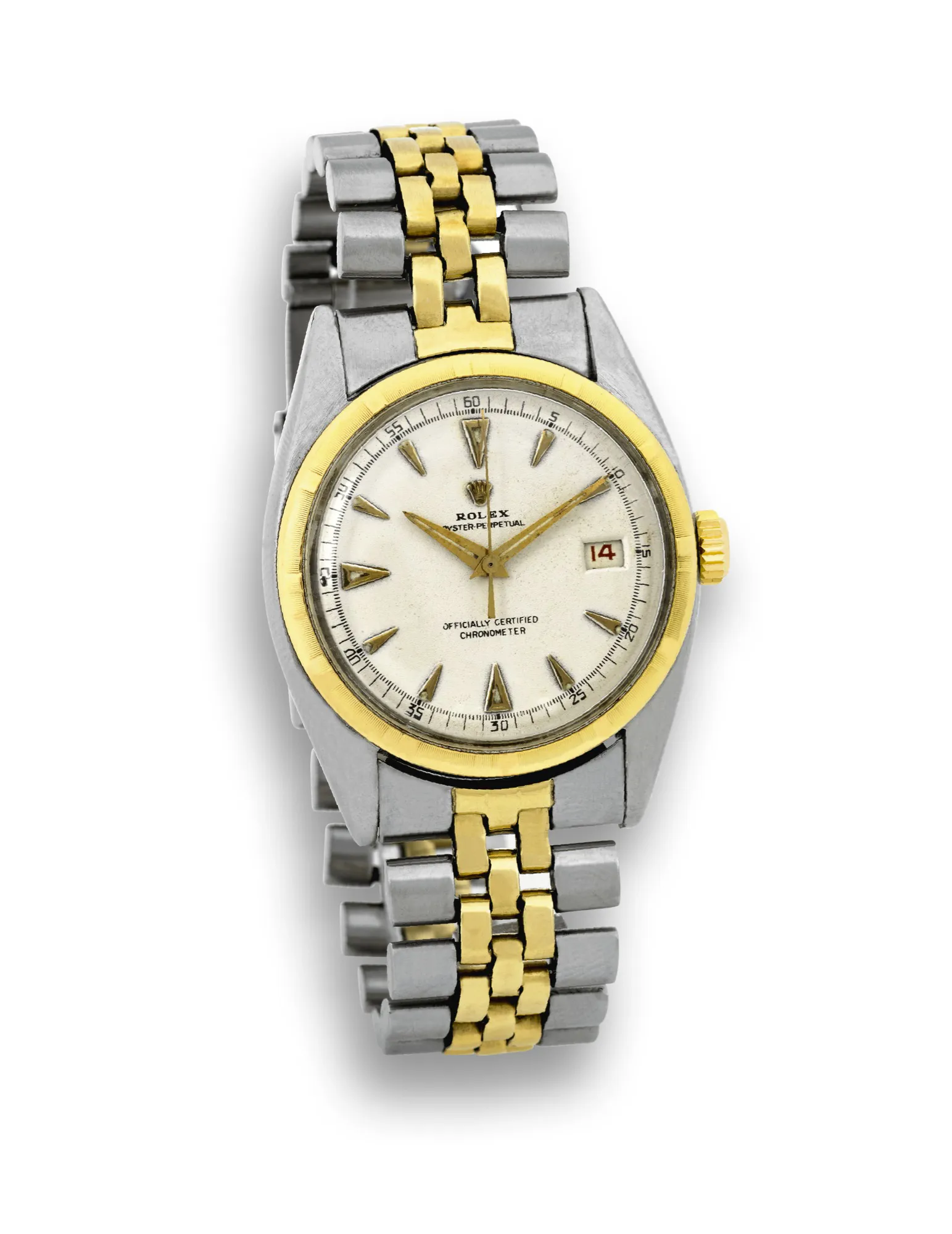 Rolex Oyster Perpetual 6075 36mm Yellow gold and Stainless steel Silver