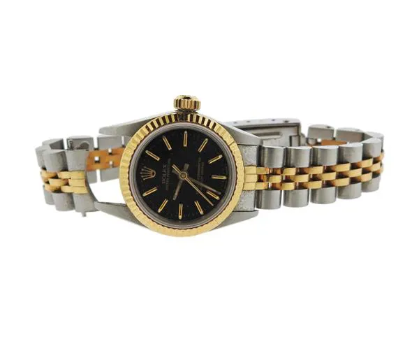 Rolex Oyster Perpetual 67193 24mm Yellow gold and Stainless steel Black