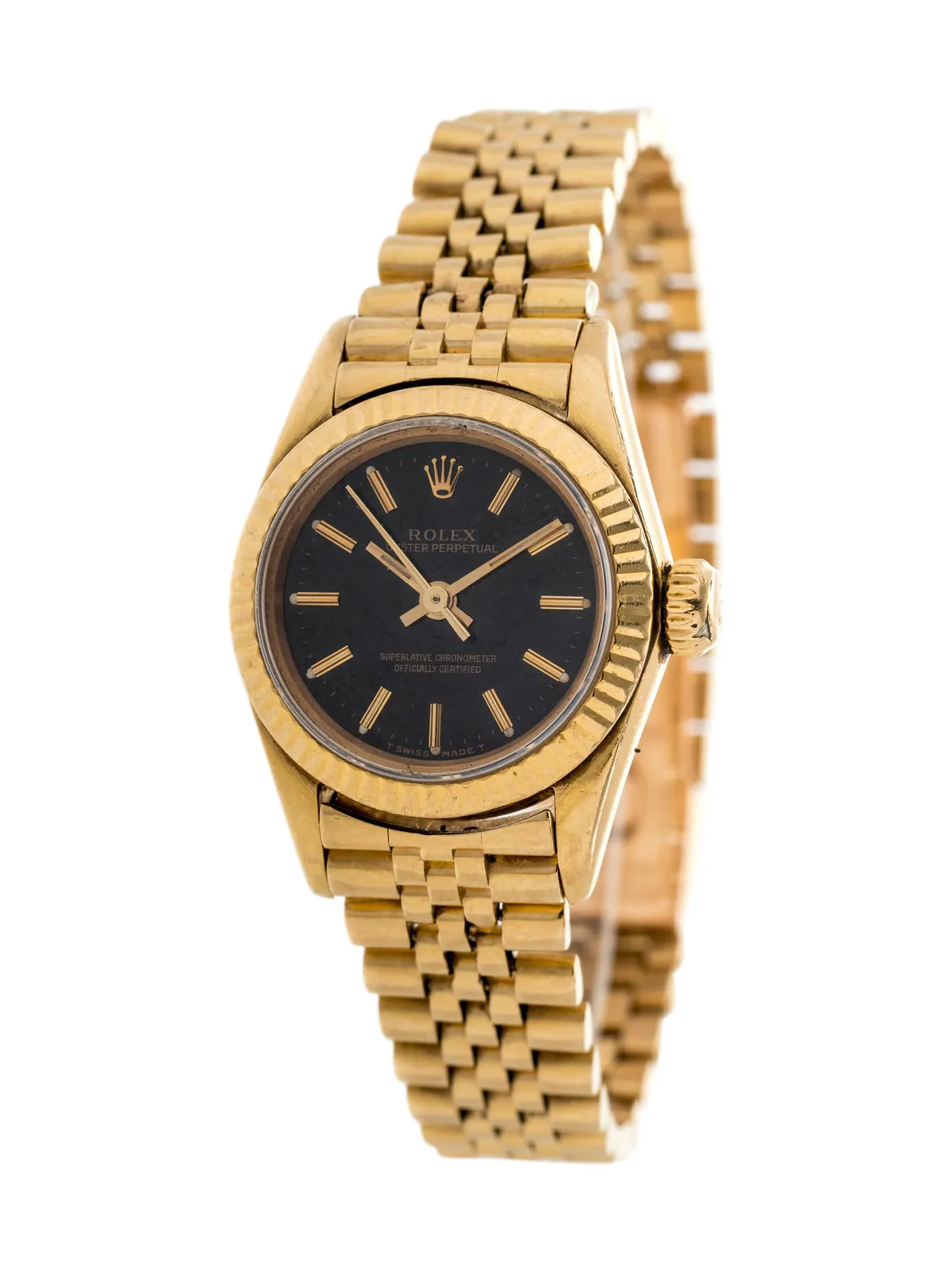 Rolex Oyster Perpetual 26 67198 25mm Yellow gold Black