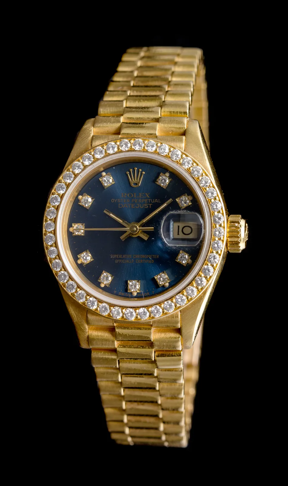 Rolex Lady-Datejust 69138 26mm Yellow gold Blue