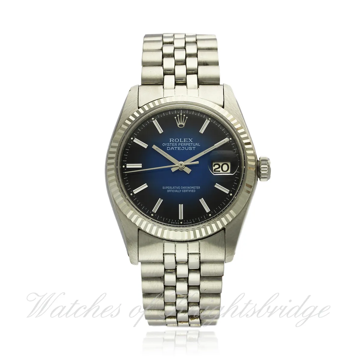 Rolex Datejust 36 1601 36mm Steel and white gold Black-blue ``smoke``