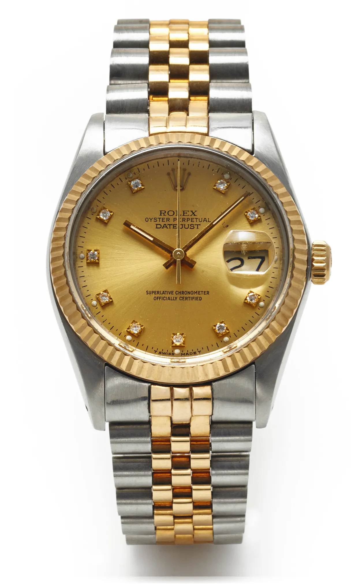 Rolex Datejust 16013 / 16000 36mm Yellow gold and stainless steel Champagne