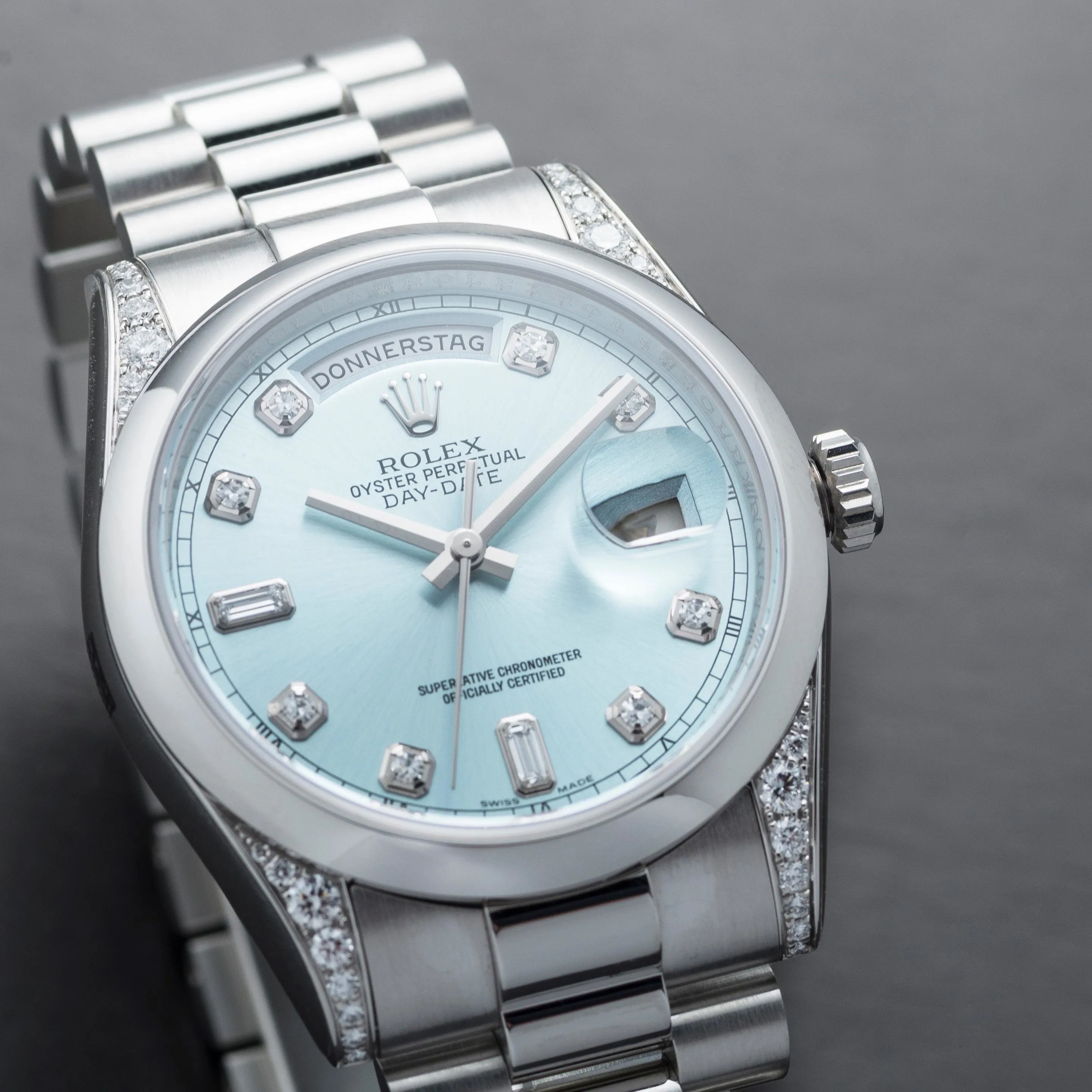 Rolex Day-Date 36 118296 36mm Platinum Blue