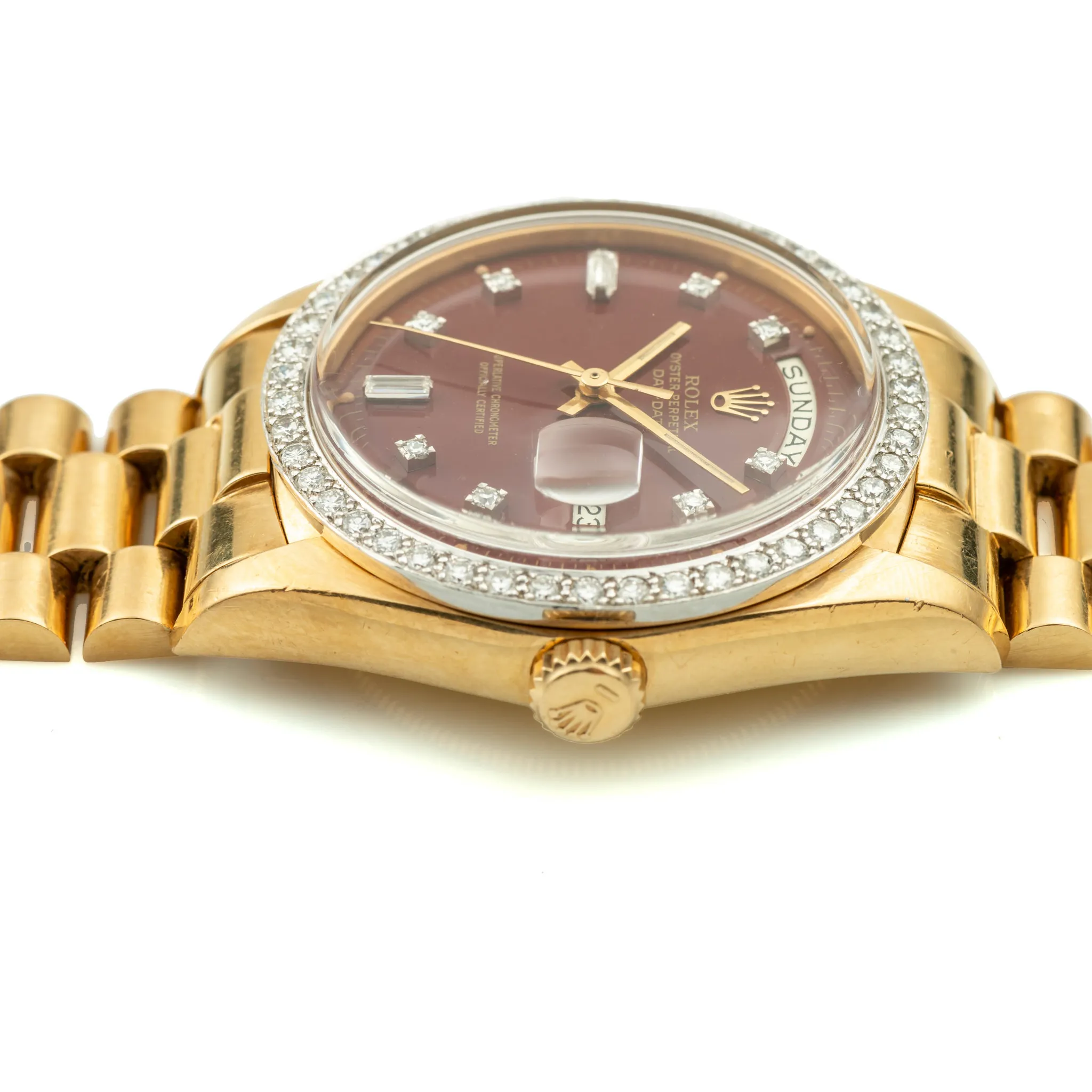 Rolex Oyster Perpetual Day-Date 1804/1803 36mm Yellow gold Oxblood “Stella” 4