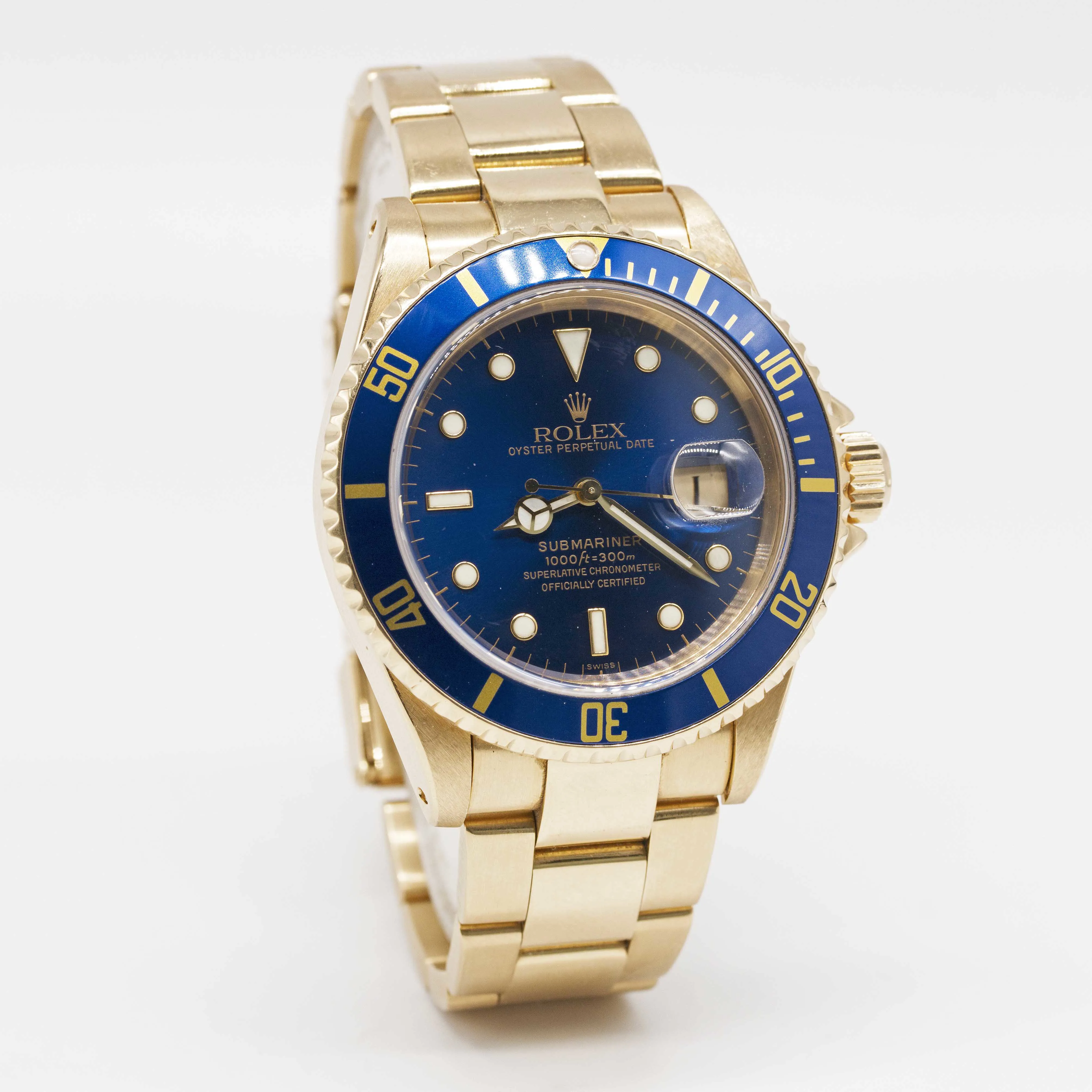 Rolex Submariner 16618 40mm Yellow gold Blue 5