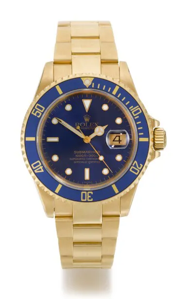 Rolex Submariner 16618 40mm Yellow gold Blue