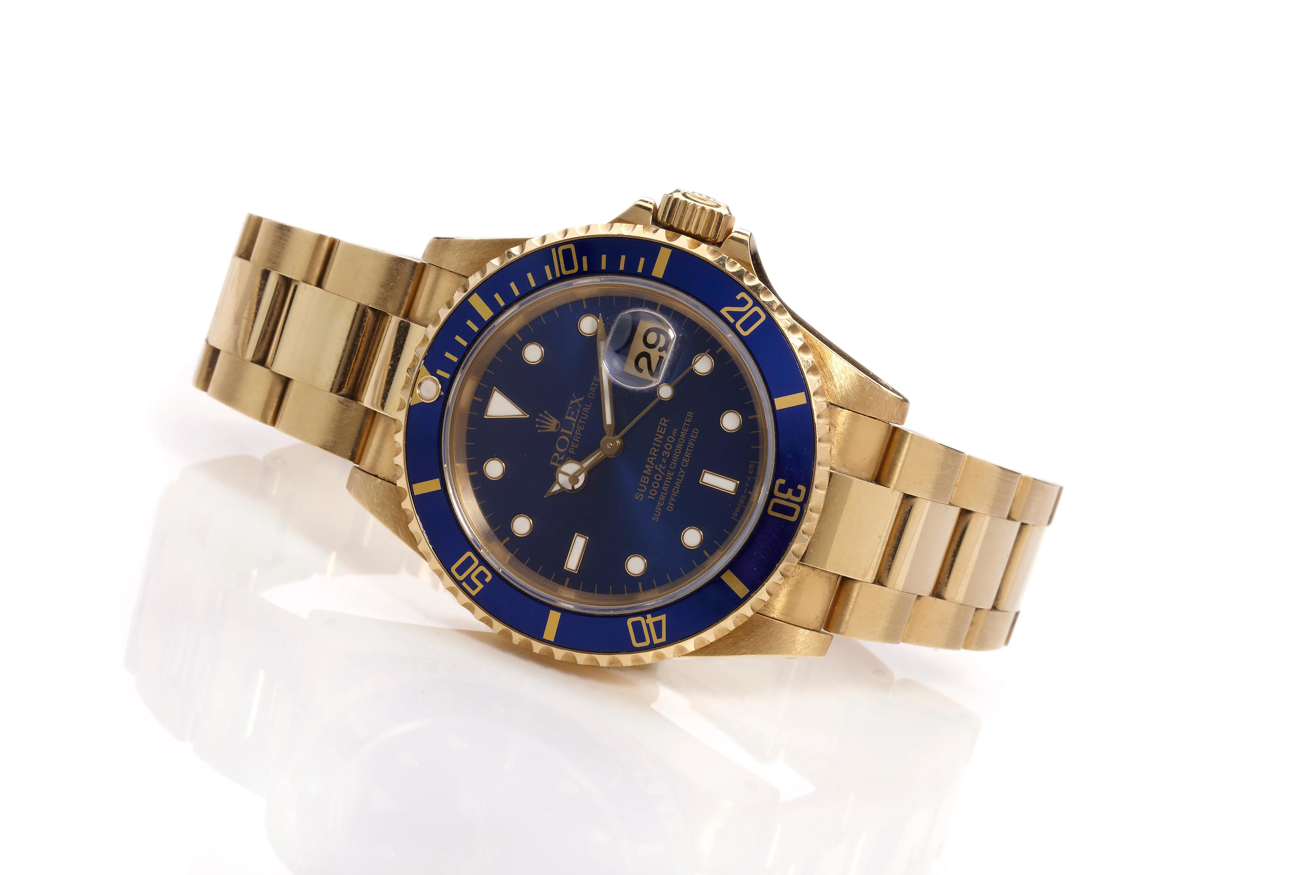 Rolex Submariner 16618 40mm Yellow gold Blue