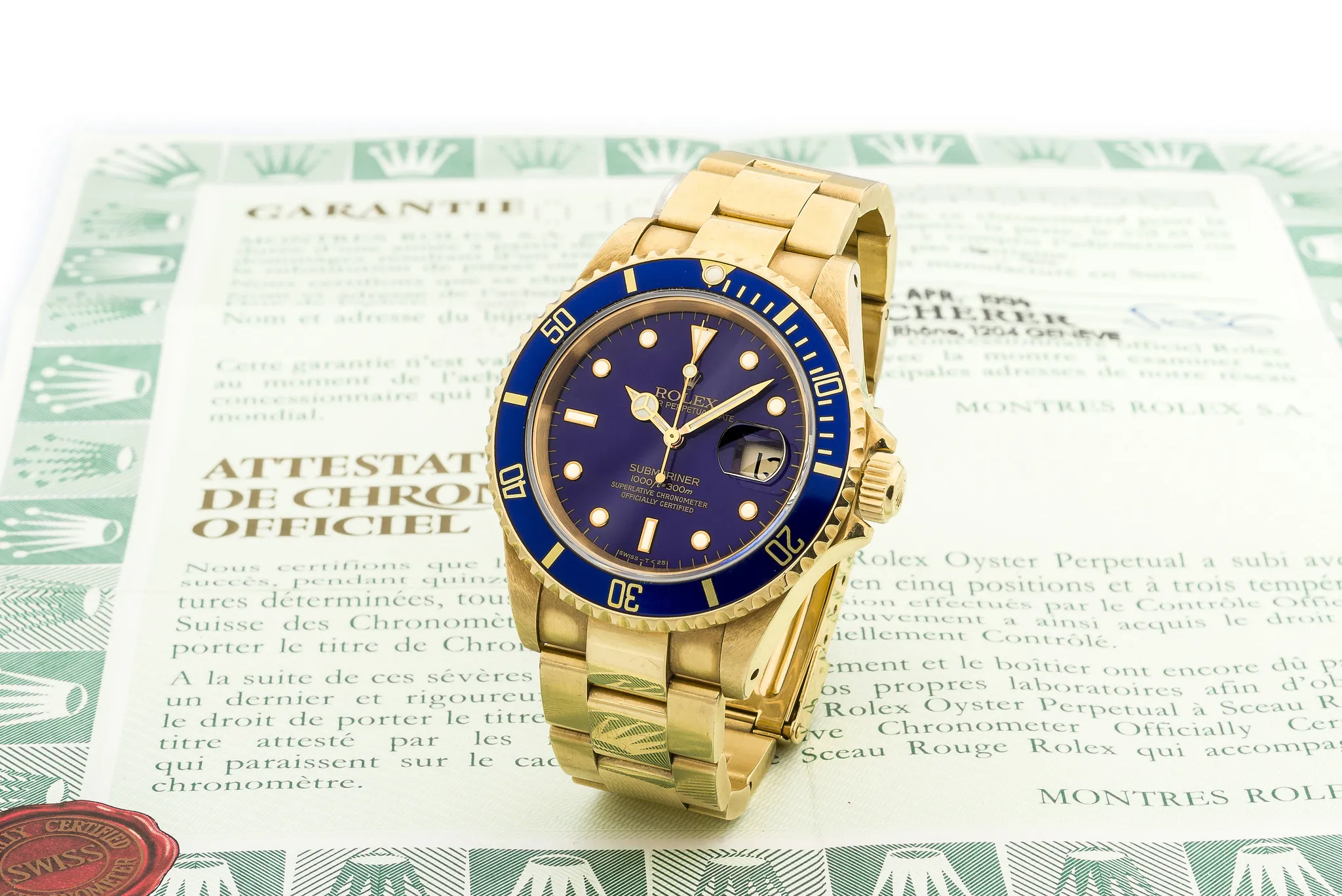 Rolex Submariner 16618 40mm Yellow gold Purple