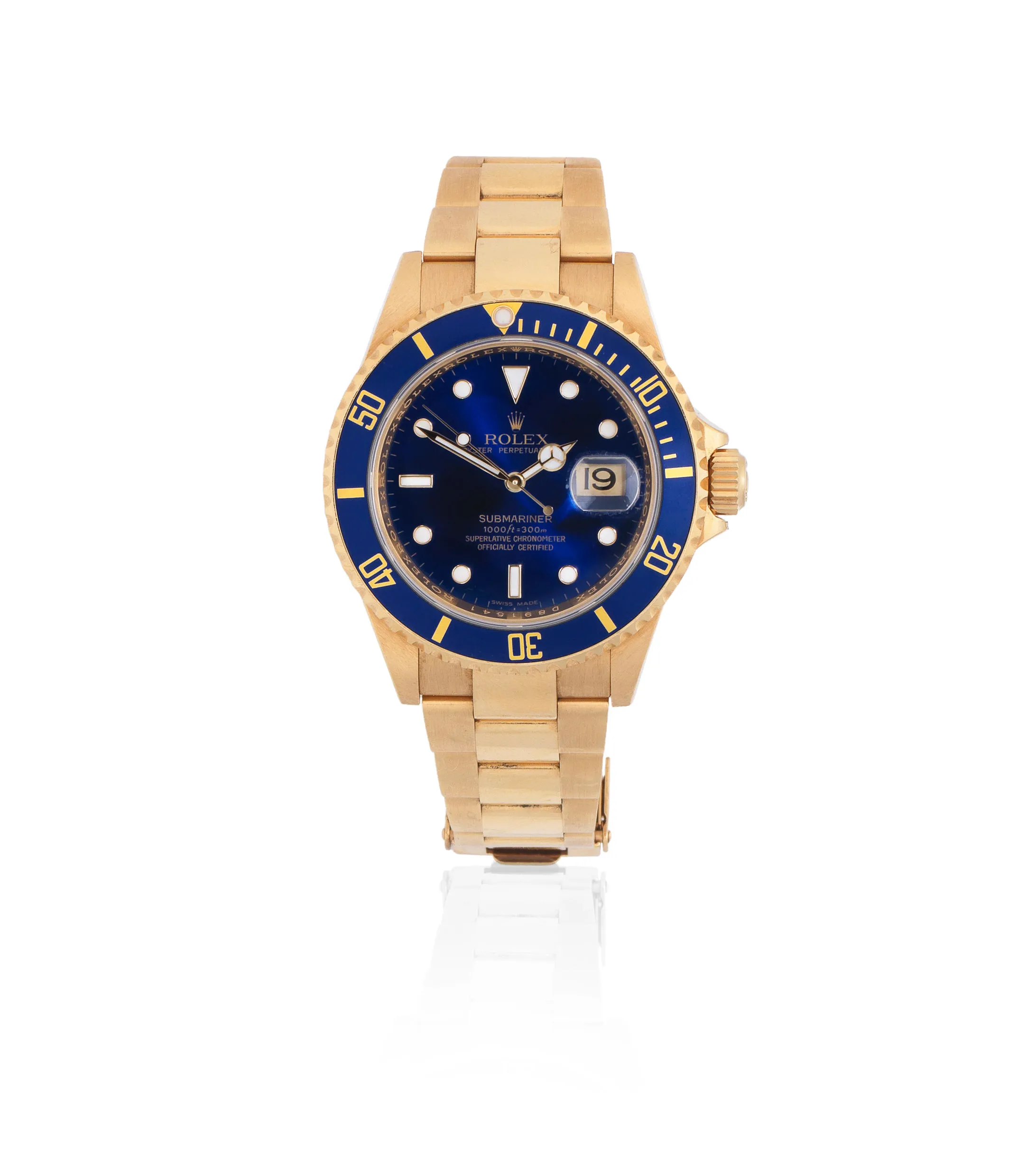 Rolex Submariner 16618T 40mm Yellow gold Blue